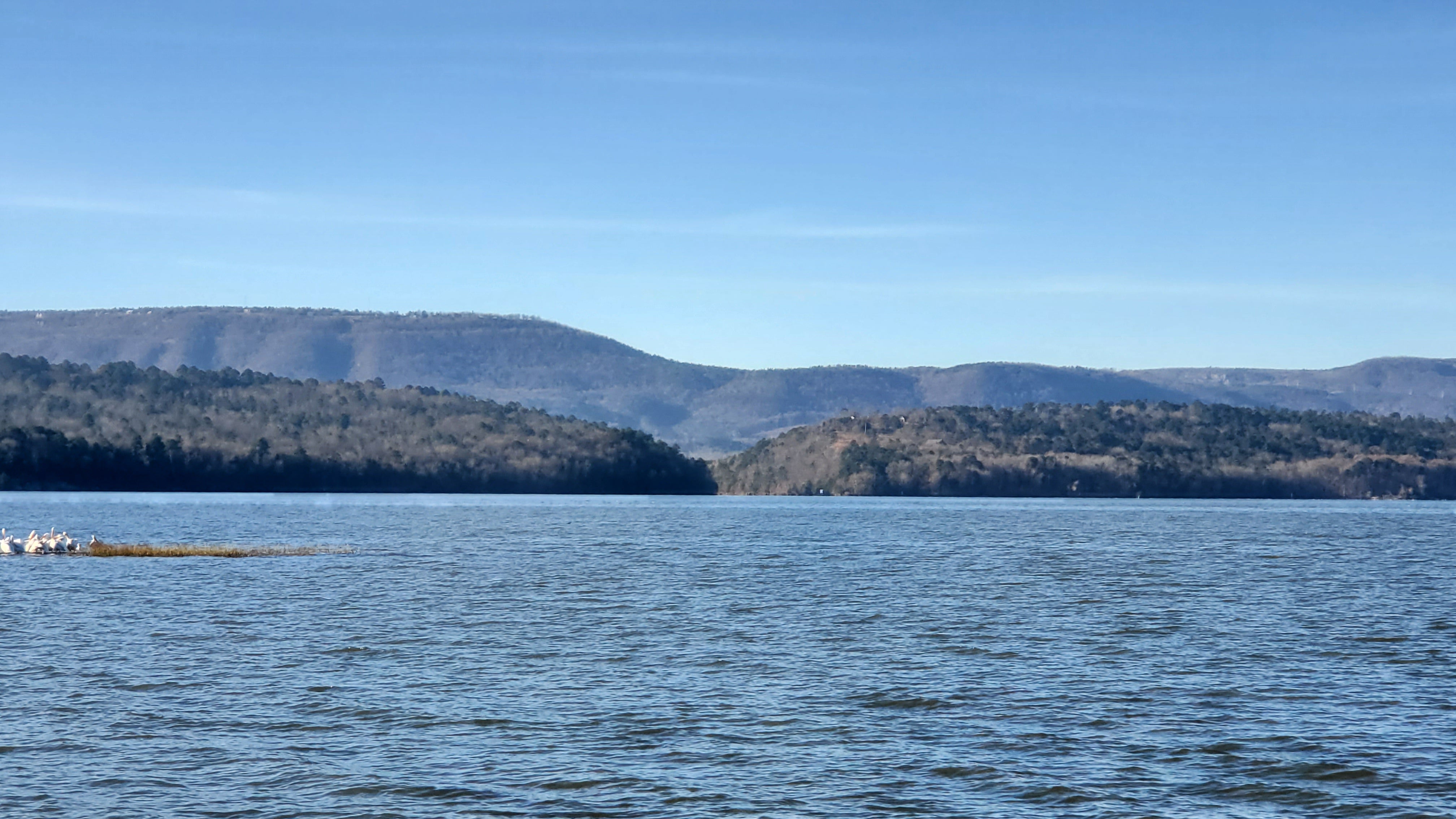 The view of the Arkansas River from the shore of Lake Dardanelle from behind the Lake Dardanelle State Park Visitor Center. Photo Courtesy of Lake Dardanelle State Park.